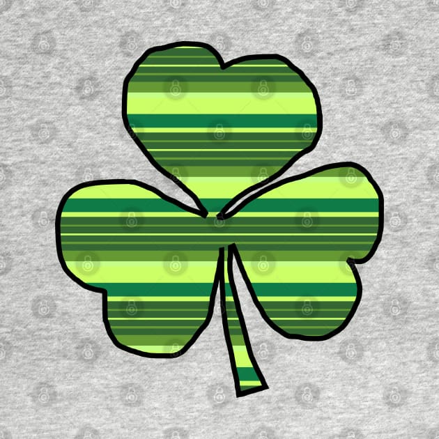 Irish Shamrock Green Stripes by ellenhenryart